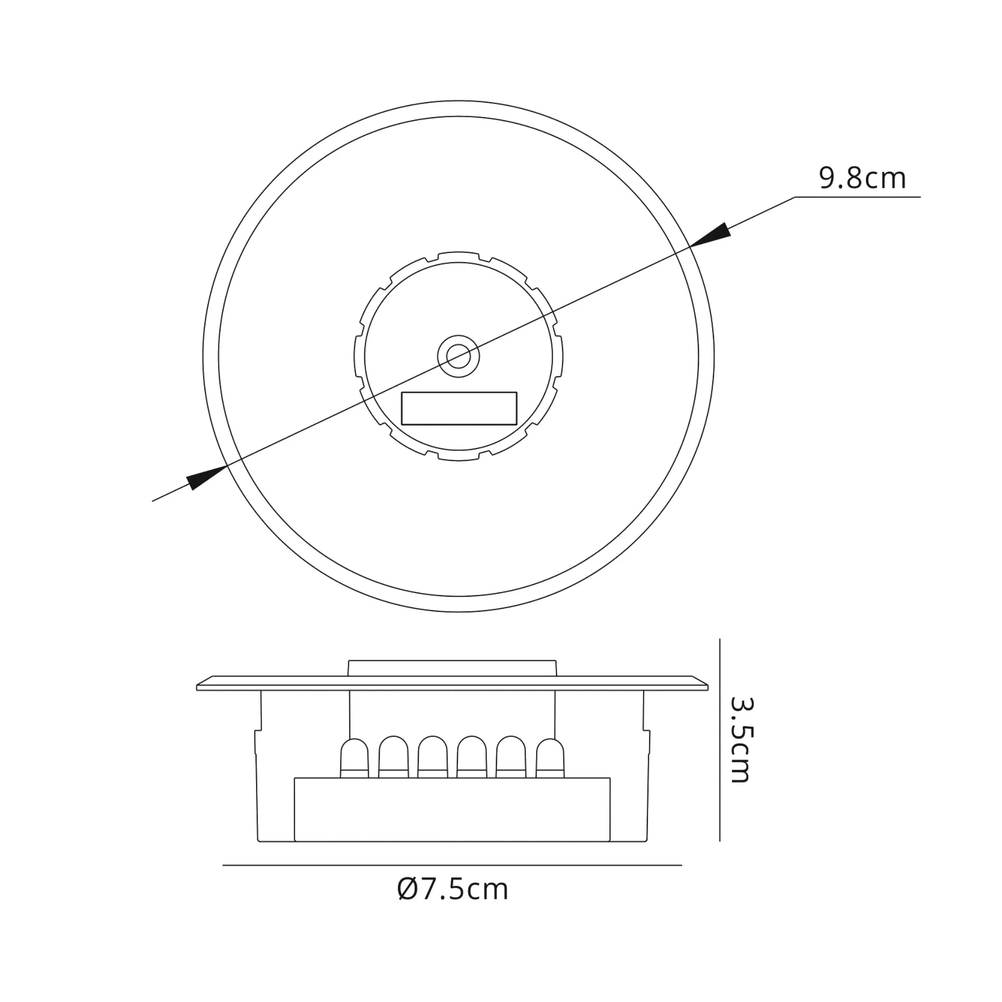 Espial Round Recessed 4 Channel Infrared Receiver Black D0157  Deco Espial